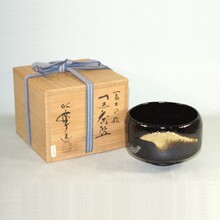 富士の絵黒茶碗